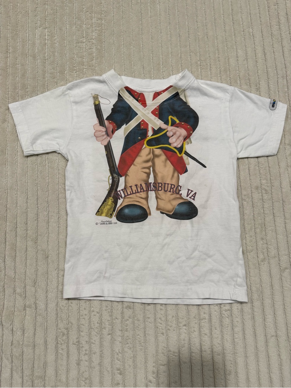 Add a Kid Boys Revolutionary War Blue Coat Short Sleeve Tee Size 3T